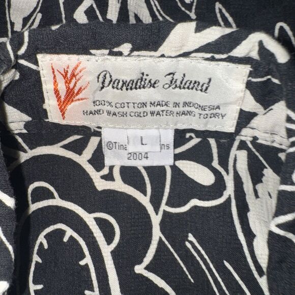 2004 Paradise Island Men's Large Hawaiian Tropical 100% Cotton Button Down Shirt - Picture 5 of 5